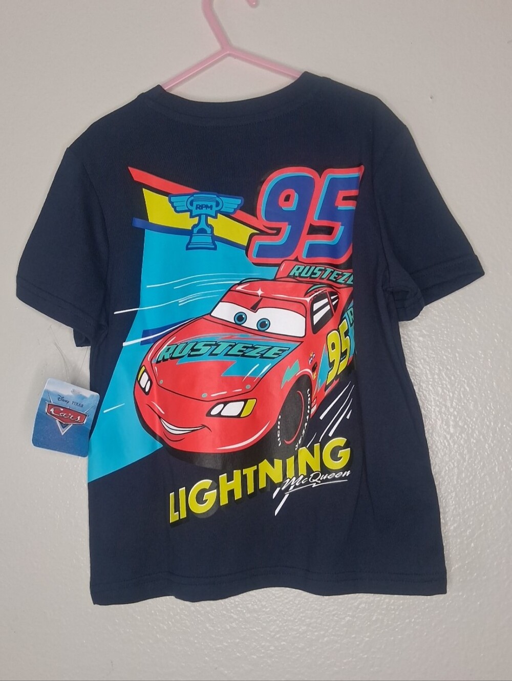 Disney Pixar Lightning McQueen Short Sleeve T-Shirt Size 6 Kids Boys Graphic Tee